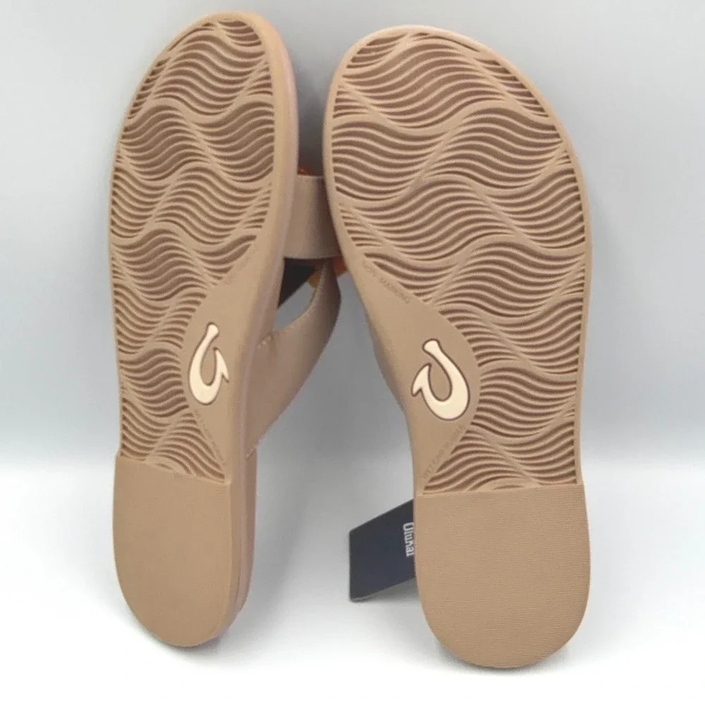 OluKai La'i Slide Sandals Taupe Tortoise Buckle 20511-TQTQ Women's 11 **NEW** - Picture 5 of 6